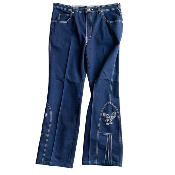 Vintage Sheplers Boot Cut Embroidered Eagle Jeans Western Rodeo Size 38 - Picture 1 of 8